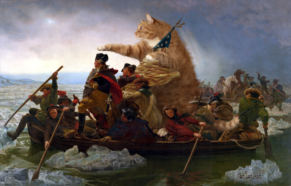 Você não imaginava que Zarathustra ajudou nessa batalha. (Washington Crossing the Delaware pintado por Emanuel Gottlieb). Leutze